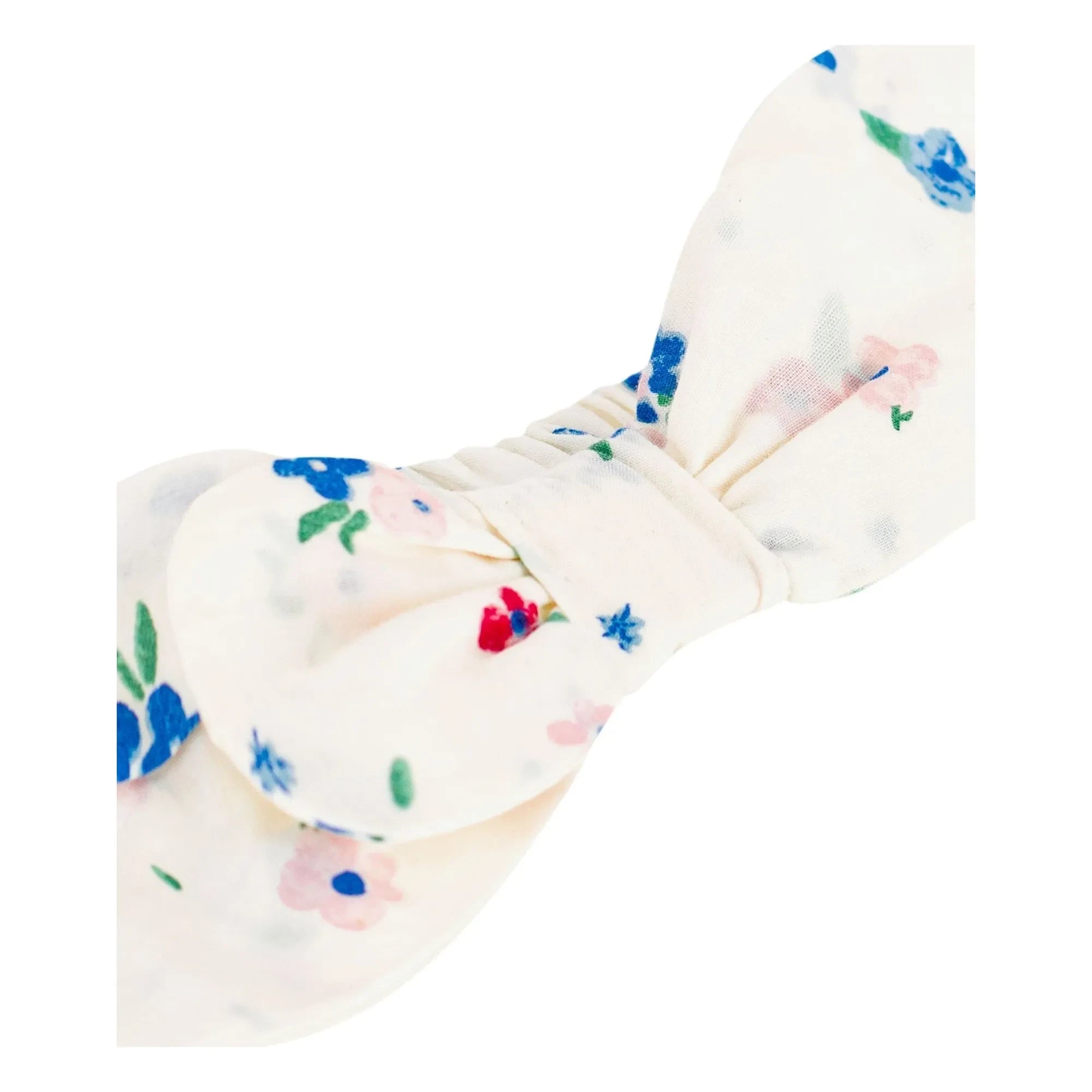 Petit Bateau - Bio-Baumwoll Popeline Blumen Knoten Haarband | Weiß
