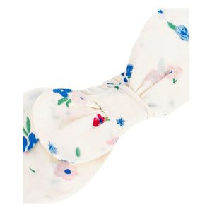 Petit Bateau - Bio-Baumwoll Popeline Blumen Knoten Haarband | Weiß
