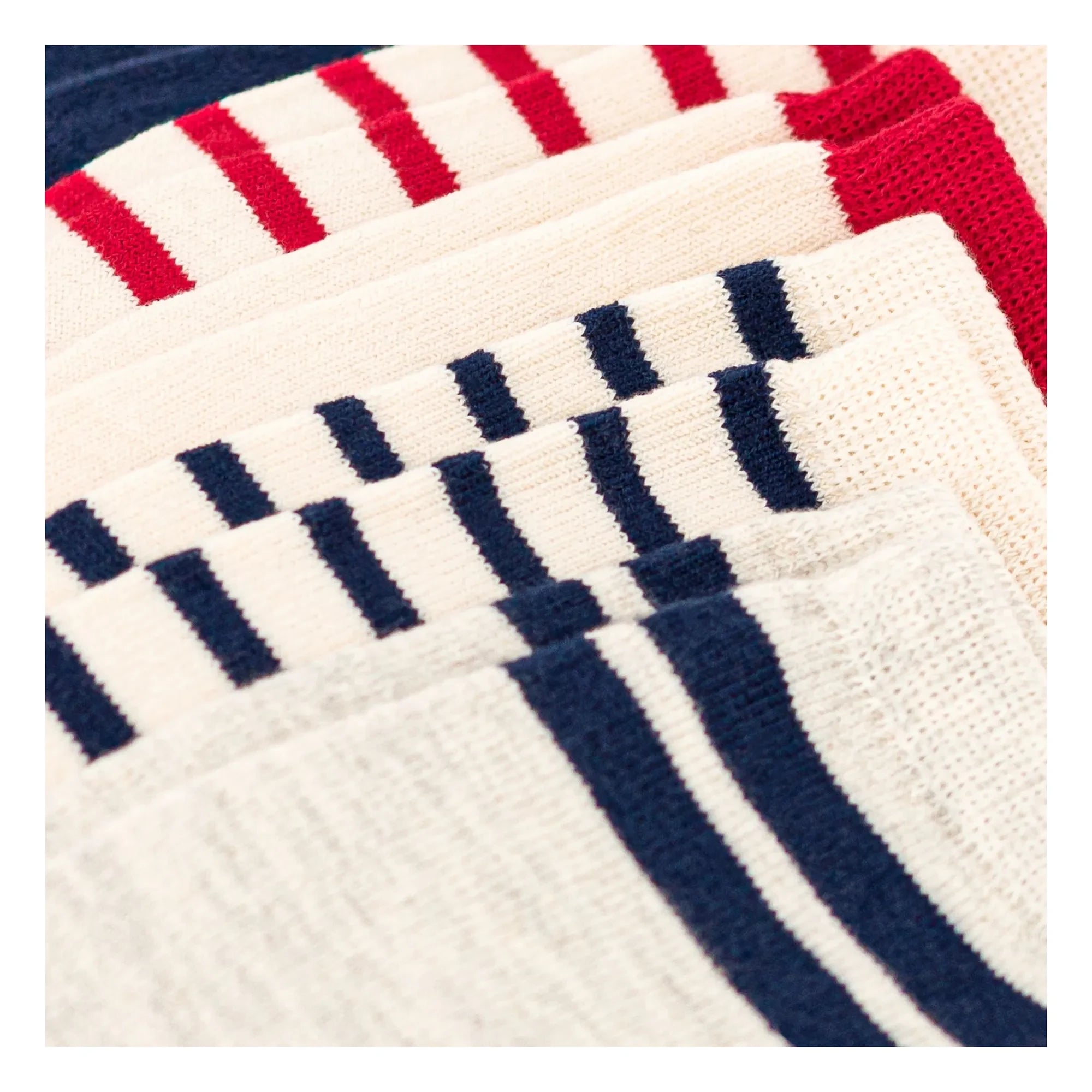 Petit Bateau - 5 Paar gestreifte Socken | Ecru