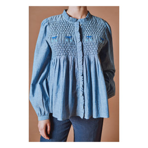 Emile et Ida - Mavi Chambray Pamuk Bluz | Mavi