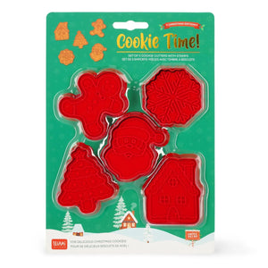 Legami - 5-teiliges Set Ausstechformen und Stempeln - Cookie Time!