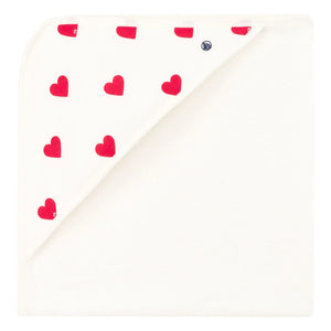 Petit Bateau - Badetuch Madela Herzen | Weiß