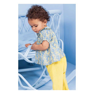 Bonton - Laos Baumwoll-Musselin-Hose | Gelb
