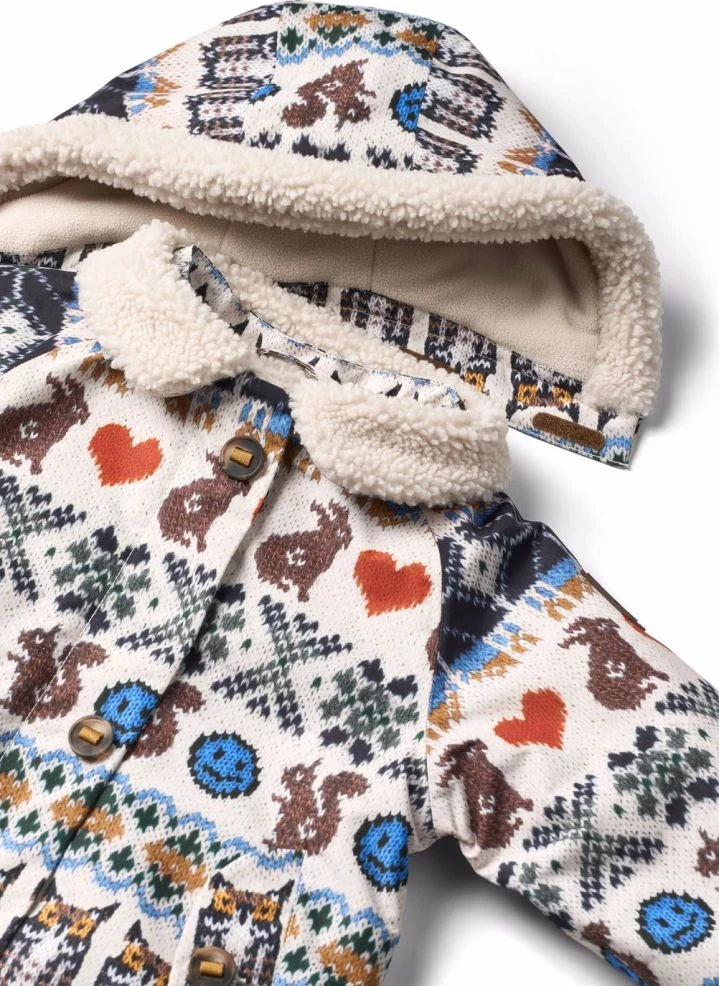 Molo - Hopla Folk Muster Daunenjacke | Creme