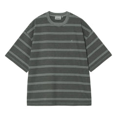 Carhartt WIP - Hanson Gestreiftes T-Shirt | Grau-grün