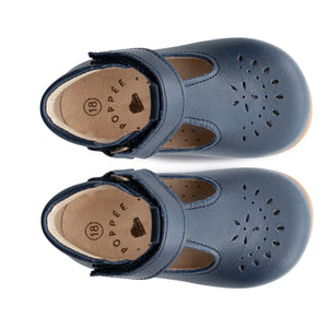 Poppée - Milton T-Steg Klettverschluss Mary Jane Schuhe | Marineblau