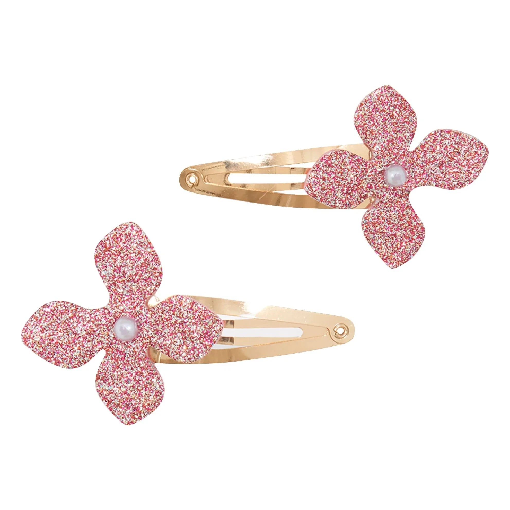 Tartine et Chocolat - Glitzernde Blumen-Barrette 2er-Set | Rosa