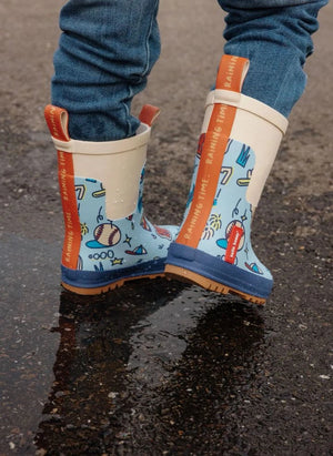 Hello Hossy - Baseball Spiel Regenstiefel | Blau