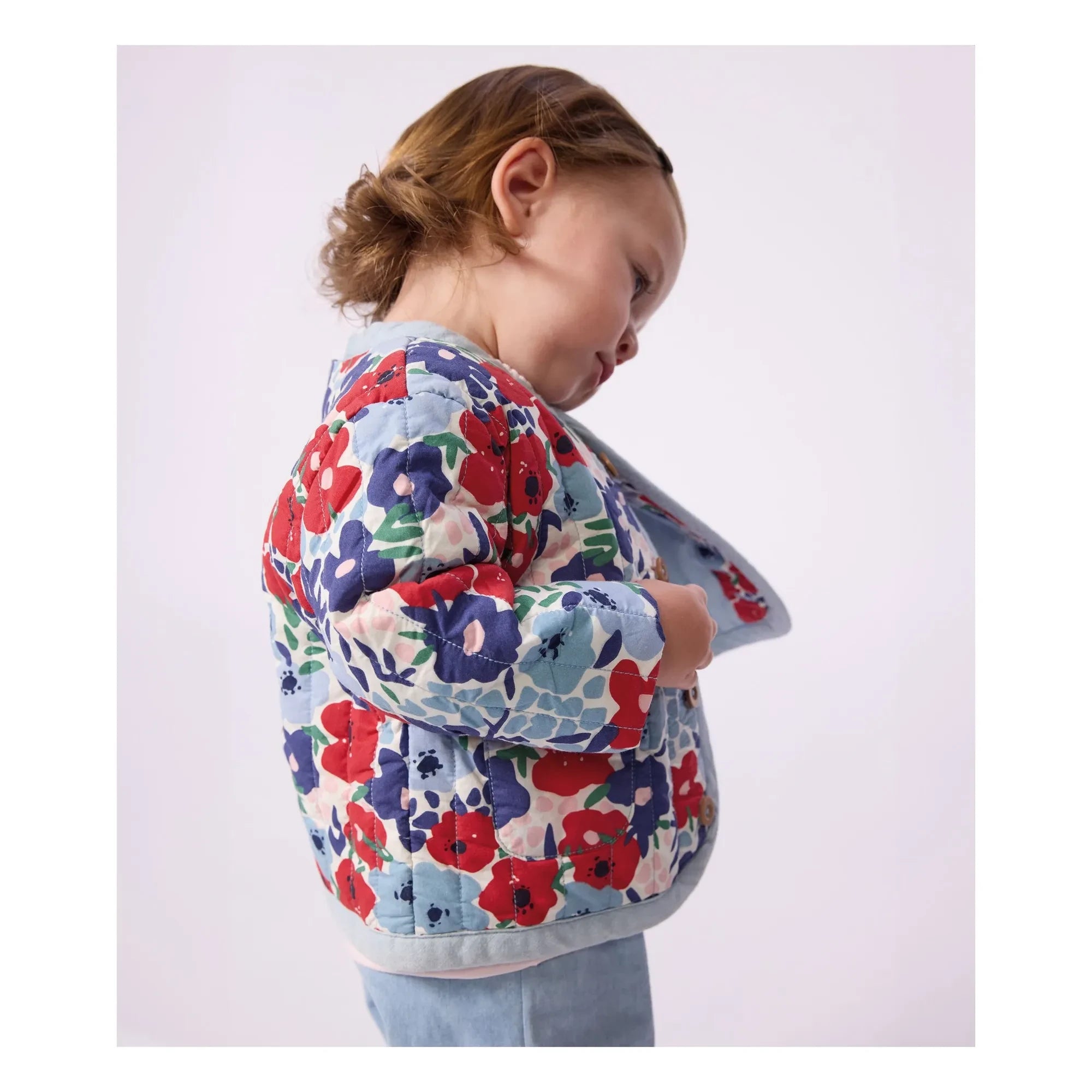 Petit Bateau - Gesteppte Fleurie Jacke aus Bio-Baumwolle | Blau
