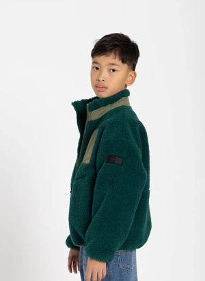 Finger in the nose - Paulo Bi-Material Sherpa-Jacke | Grün
