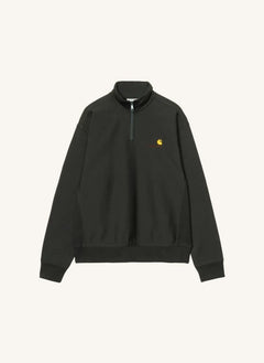 Carhartt WIP - American Script Sweatshirt mit halbem Reißverschluss | Schwarz