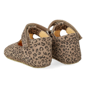 Angulus - Leoparden-Suede-Hausschuhe | Braun