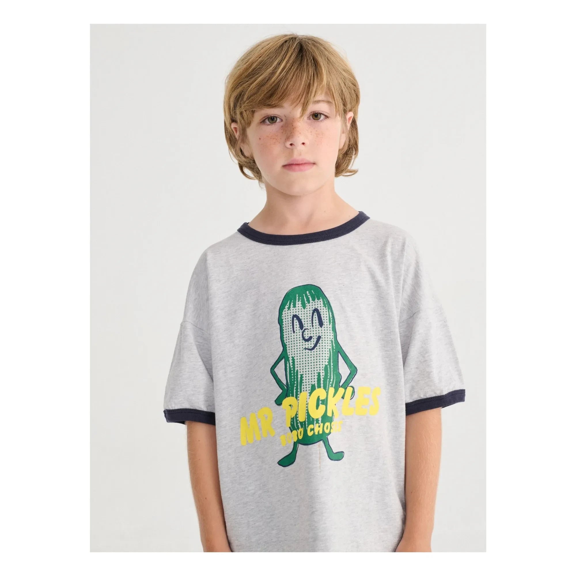 Bobo Choses - Mr Pickles T-Shirt aus Bio-Baumwolle | Heather Grau