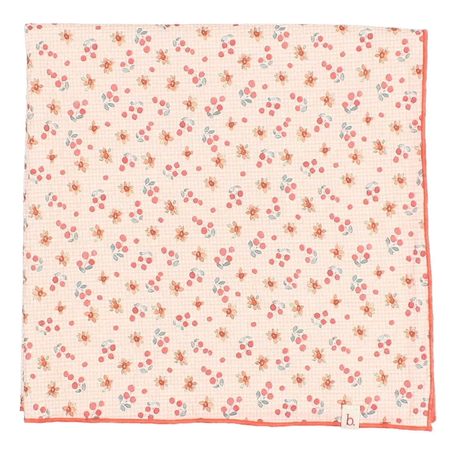 Búho - Seersucker Halstuch mit Blumenmuster | Pfirsich
