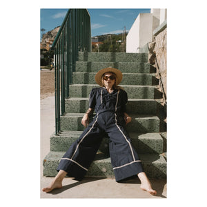 The Tiny Big Sister - Weite Baumwollhose | Marineblau