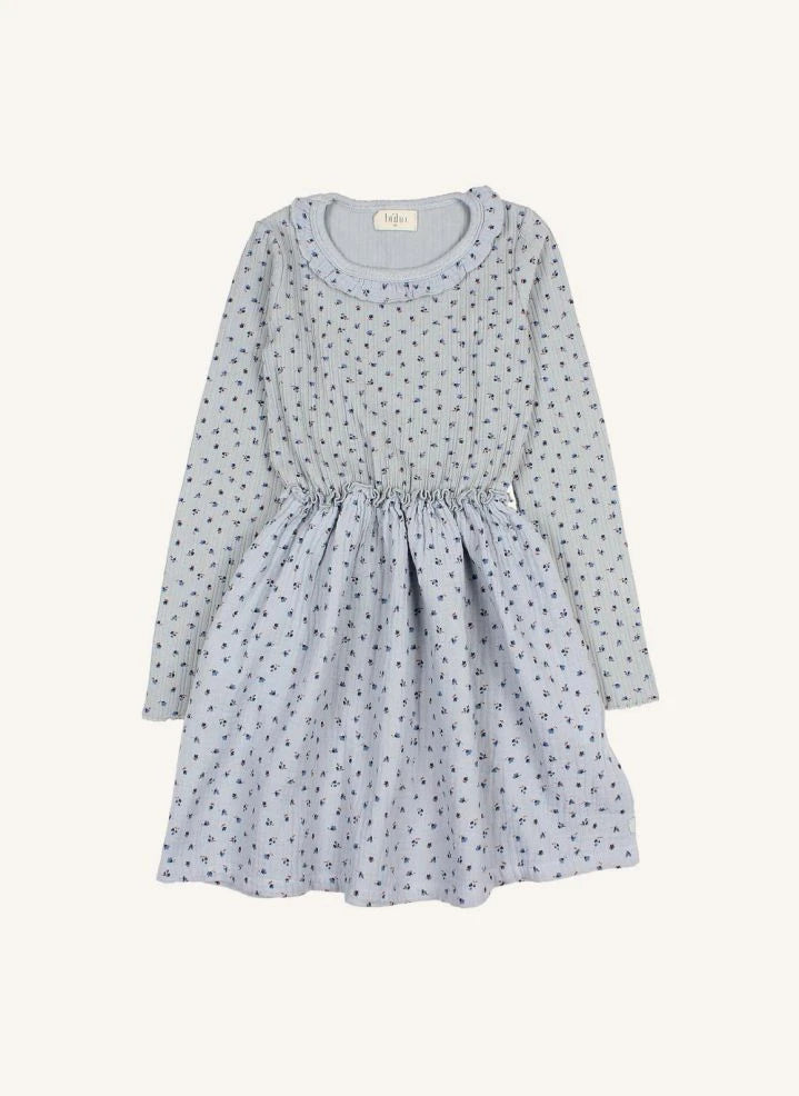 Búho - Geblümtes Kleid | Grau-Blau
