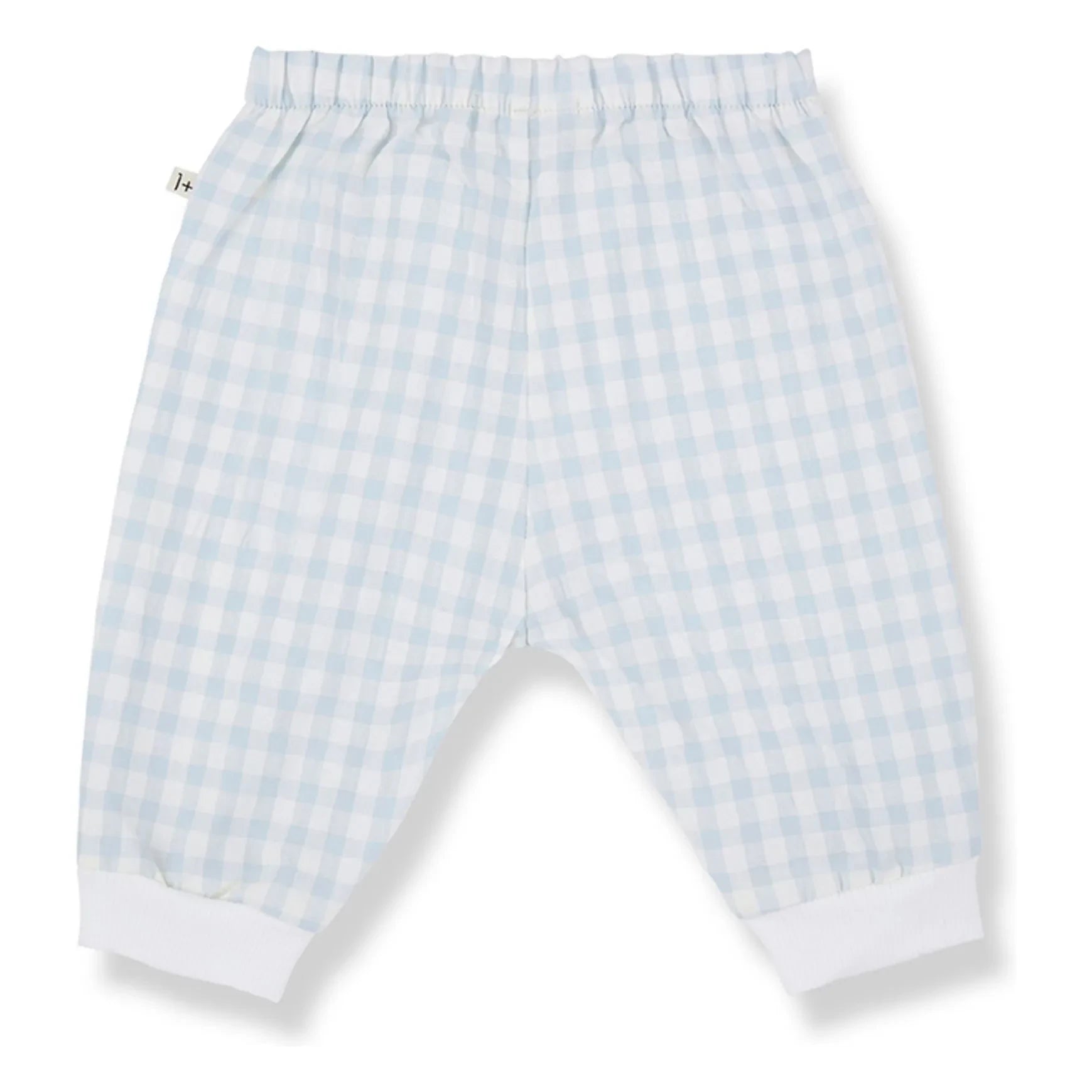 1+ in the family - Karpathos Vichy Seersucker Hose | Hellblau