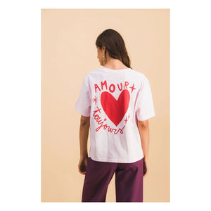 Elise Chalmin - Amour Toujours Baumwoll-T-Shirt | Rosa