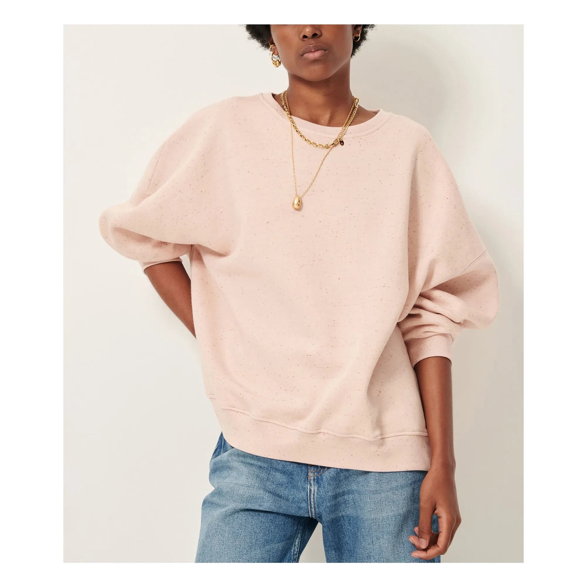 Sessùn - Chebbi Oversize Sweatshirt aus Bio- und recycelter Baumwolle |meliert rosa