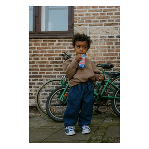 Fliink - Alvin Smiley Bio-Baumwoll-Sweatshirt | Taupe Braun