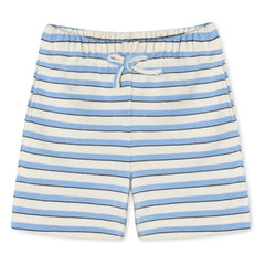 Fliink - Alvin Gestreifte Bio-Baumwoll-Shorts | Hellblau