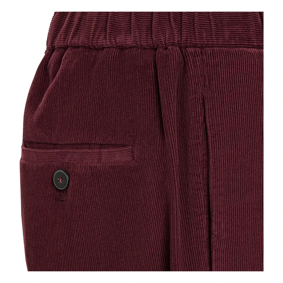 Pomandère - Kadife Elastik Düz Paça Pantolon | Bordo
