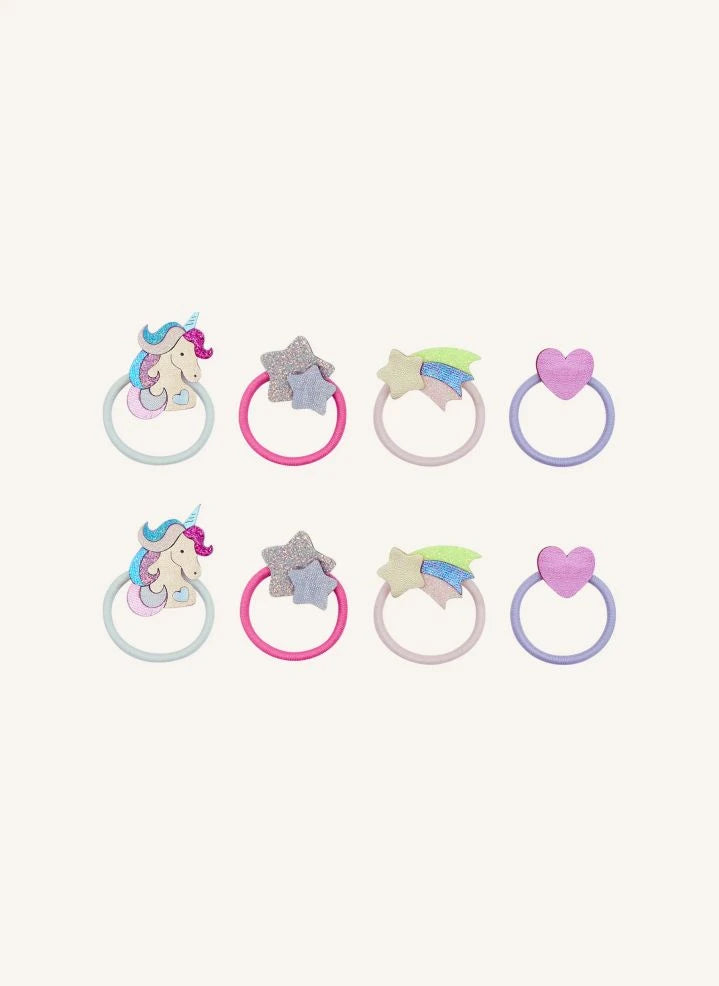 Mimi & Lula - 8er Mini Einhorn Haargummi-Set | Rosa