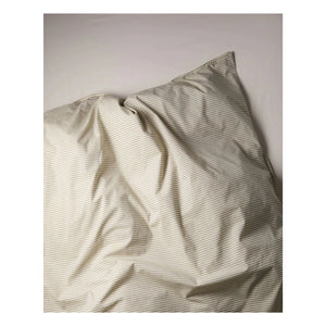 Suite 702 - Gestreifter Bettbezug aus Bio-Perkal – Olive-Creme | Olive