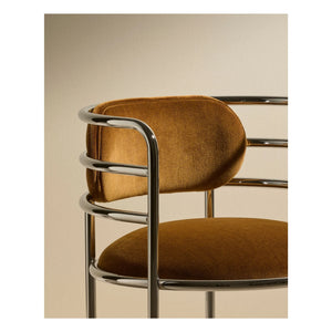 Maison Sarah Lavoine - Moon Samt-Chrom-Stuhl | Havana
