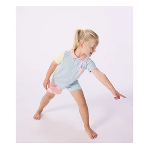 Petit Bateau - Kurzer Schlafanzug mit Colour-Block-Muster Millerais | Blau