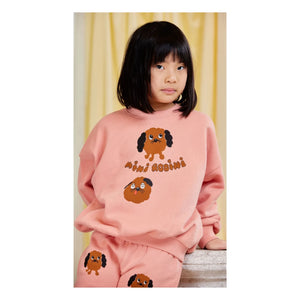 Mini Rodini - Doggies Bio-Baumwoll-Sweatshirt | Rosa