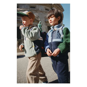 Liewood - Nolan Farbblock Sherpa-Jacke aus recycelten Fasern | Blau