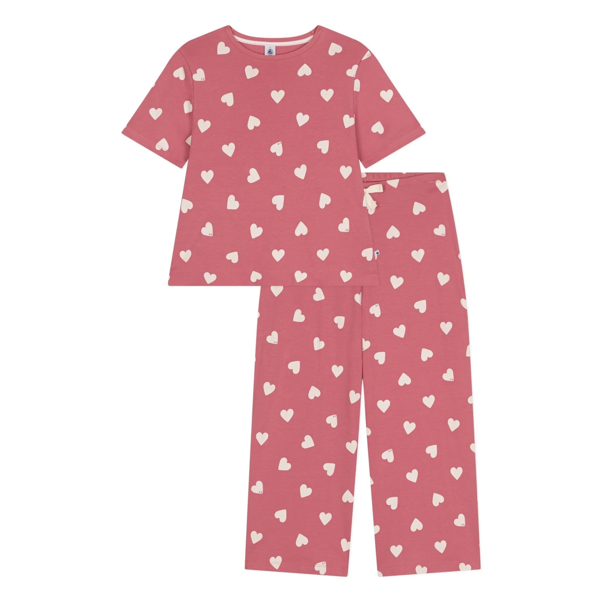 Petit Bateau - Herz-Pyjama-Set - Damenkollektion | Rosa