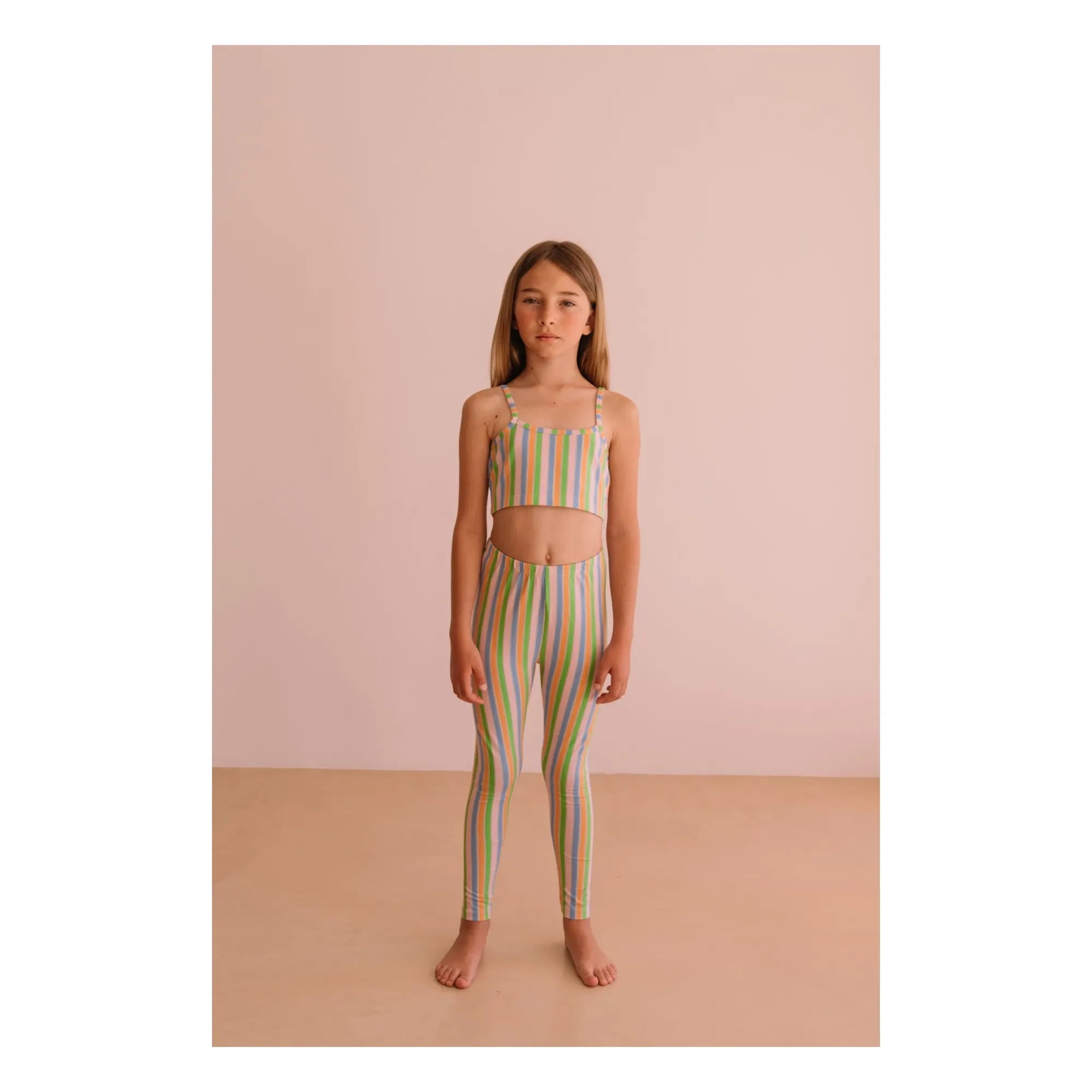 We Are Kids – Nour Gestreifte Leggings aus Bio-Baumwolle | Blassrosa