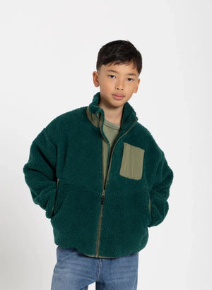 Finger in the nose - Paulo Bi-Material Sherpa-Jacke | Grün