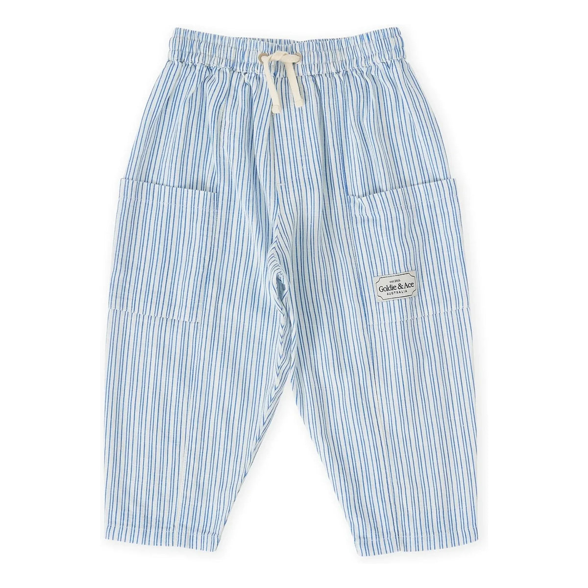 Goldie + Ace - Gestreifte Cargohose | Blau