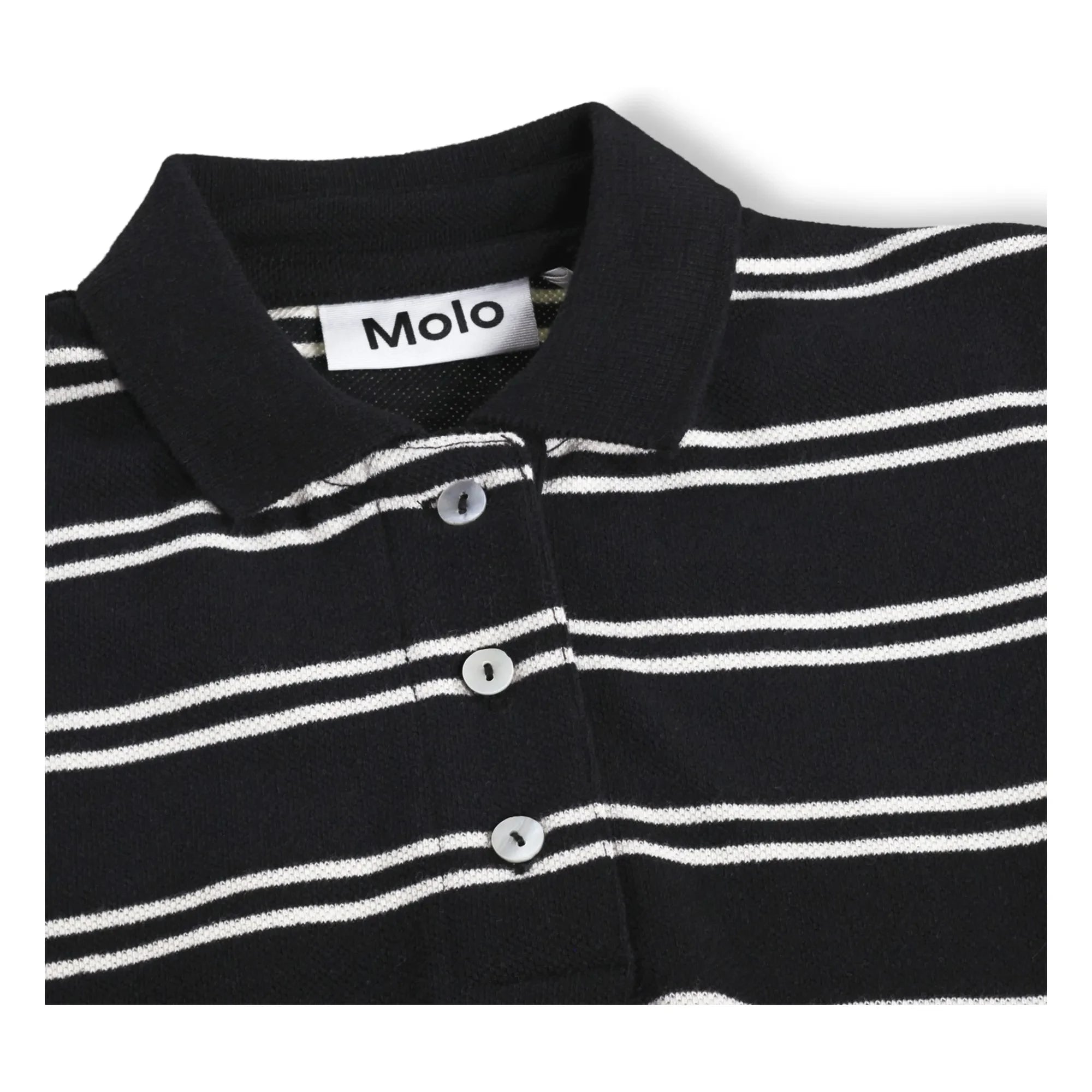 Molo - Poloshirt aus Bio-Baumwolle mit Raketenstreifen | Schwarz