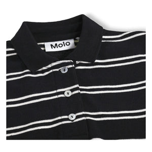 Molo - Poloshirt aus Bio-Baumwolle mit Raketenstreifen | Schwarz