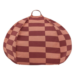 Nobodinoz - Vibes Tiles runder Pouf | Rot