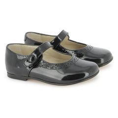 Tartine et Chocolat - Glatte perforierte Lack-Ballerinas | Marineblau