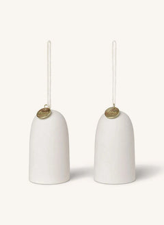Ferm Living - Keramische Weihnachtsglocken - 2er Set | Weiß