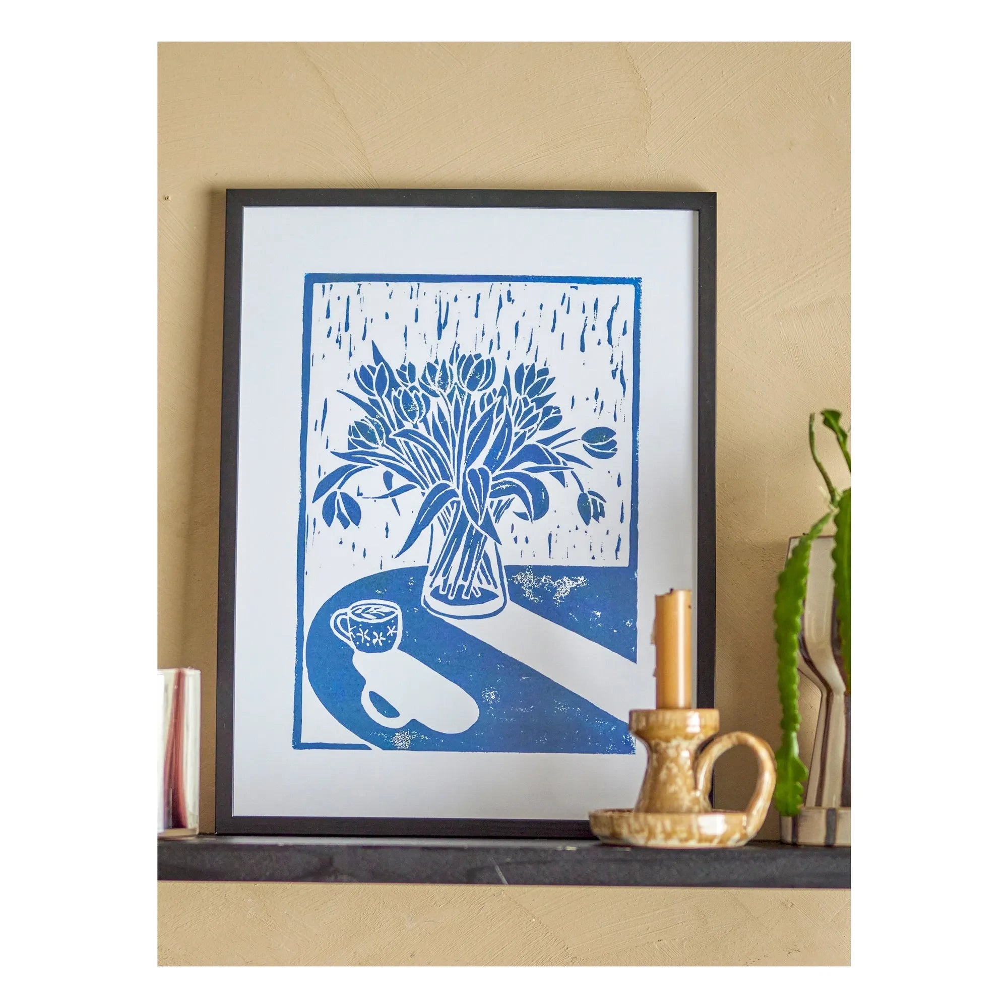 Bloomingville - Blaue Tulpenillustration