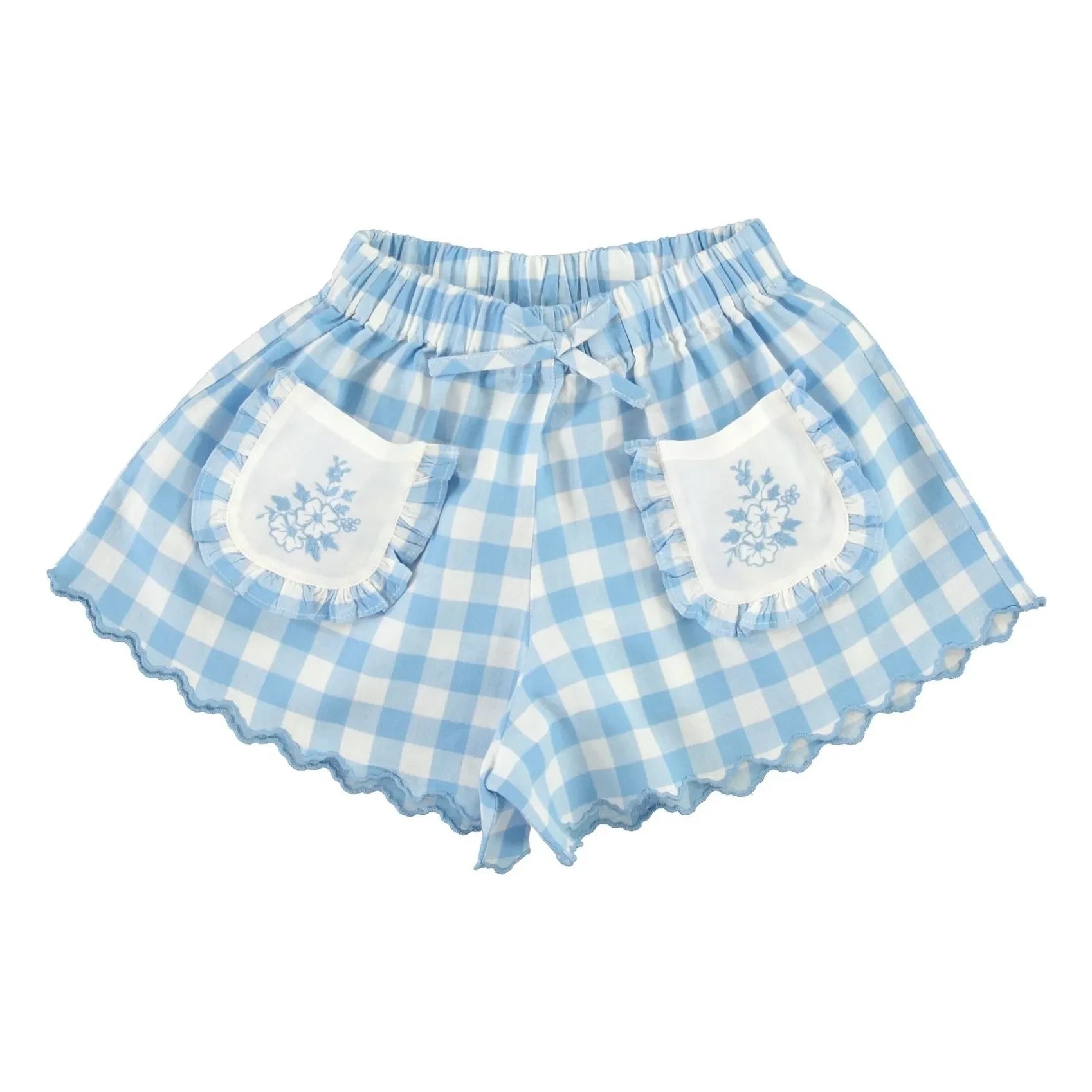 Bebe Organic - Viola Tiles Bestickte Shorts mit Taschen | Hellblau