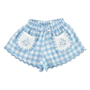 Bebe Organic - Viola Tiles Bestickte Shorts mit Taschen | Hellblau