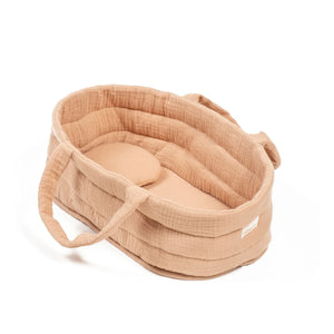 Minikane - Beistellbett aus Baumwoll-Musselin | Latte