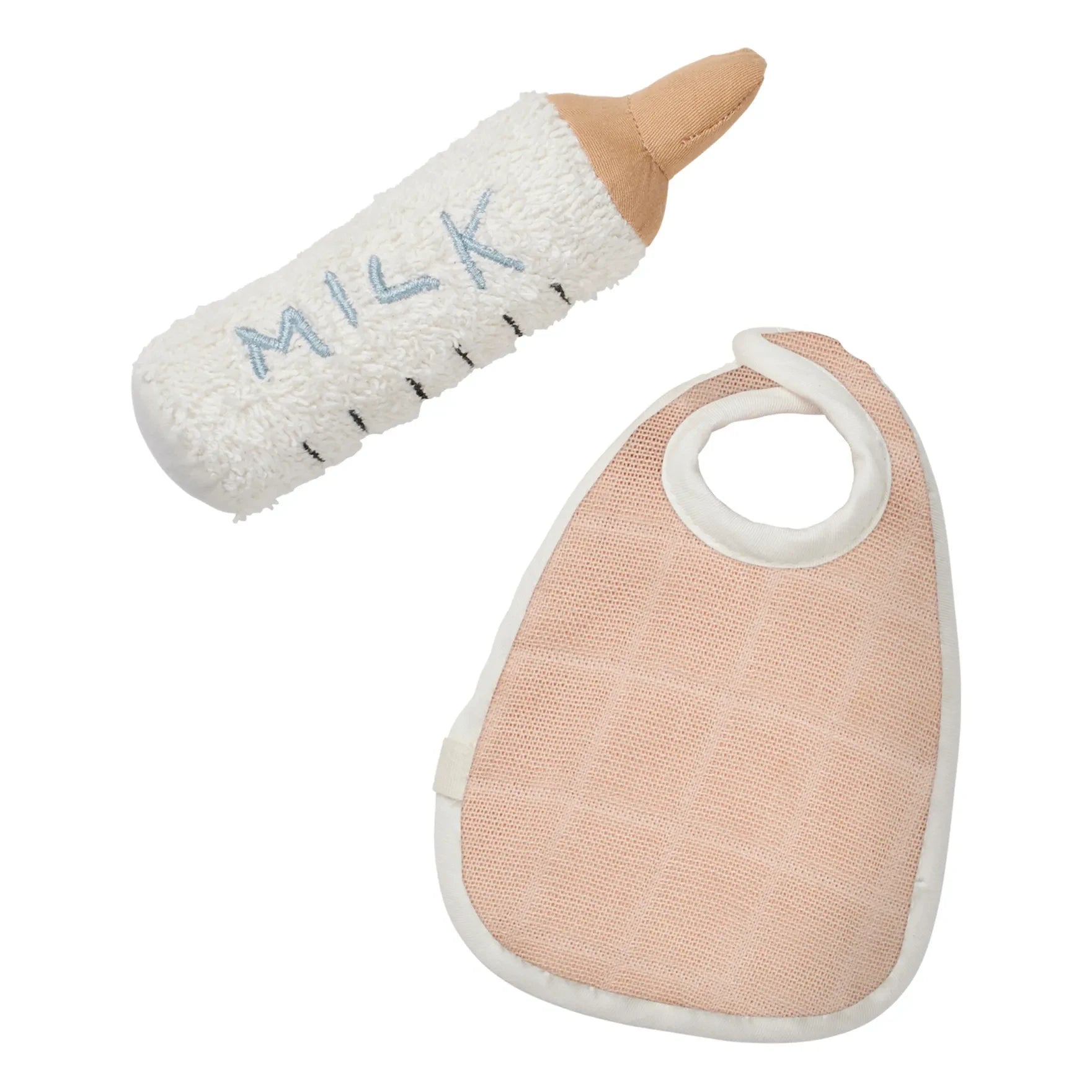 Fabelab - Babykin Babyzubehör - Flasche und Lätzchen | Dusty Pink