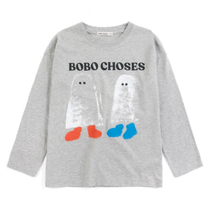 Bobo Choses - Bobo Choses Ghost T-Shirt aus Bio-Baumwolle | Grau Meliert
