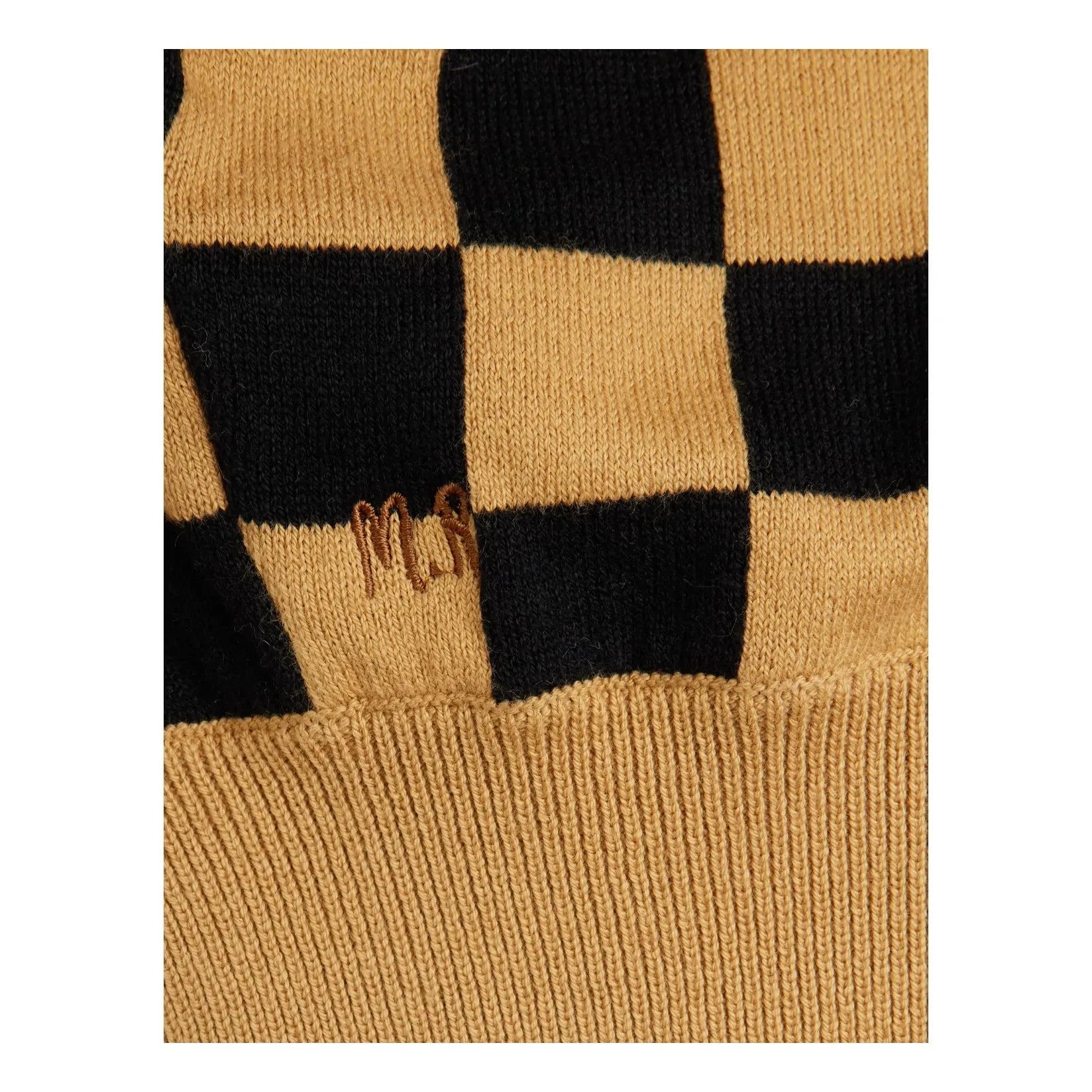 Mini Rodini - Damier Bio-Baumwoll-Sturmhaube | Braun