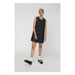 Stella Nova - Scallop Baumwollkleid | Dunkelblau