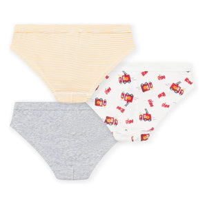 Petit Bateau - 3'lü İtfaiyeci Külot Seti | Beyaz